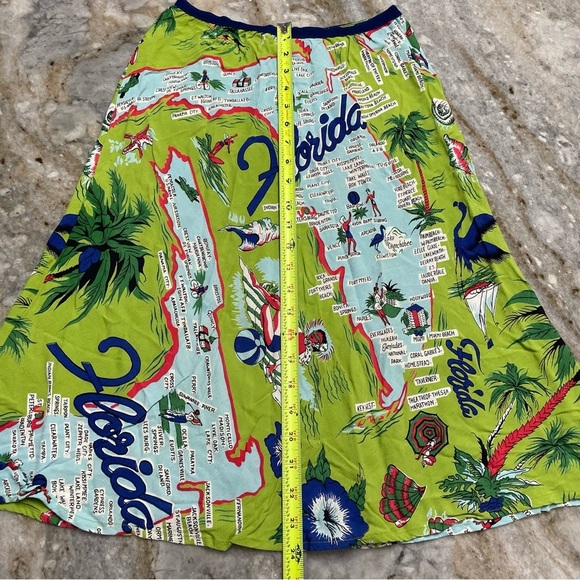 Vintage BETSYS Semi Sheer Skirt Florida Beaches Map Made in California Small - Picture 4 of 10